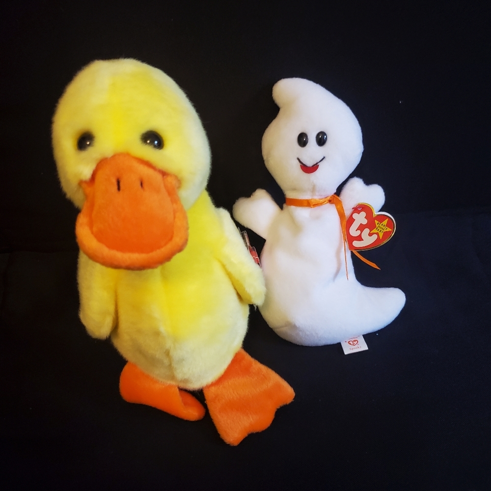 Ty Beanie Baby Quackers and Spooky